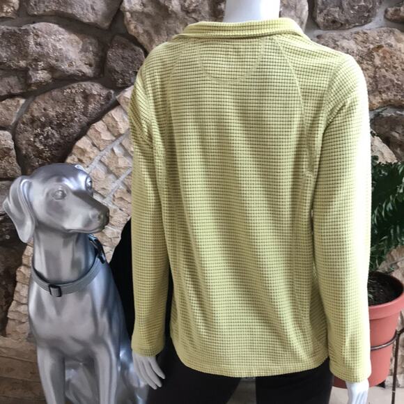 Tek Gear Textured Yellow 1/4 Zip Jacket with Pocket Women's Size L Large - Picture 2 of 7